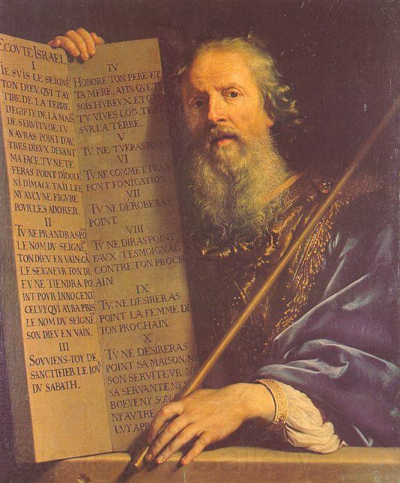Philippe de Champaigne Moses with the Ten Commandments Norge oil painting art
